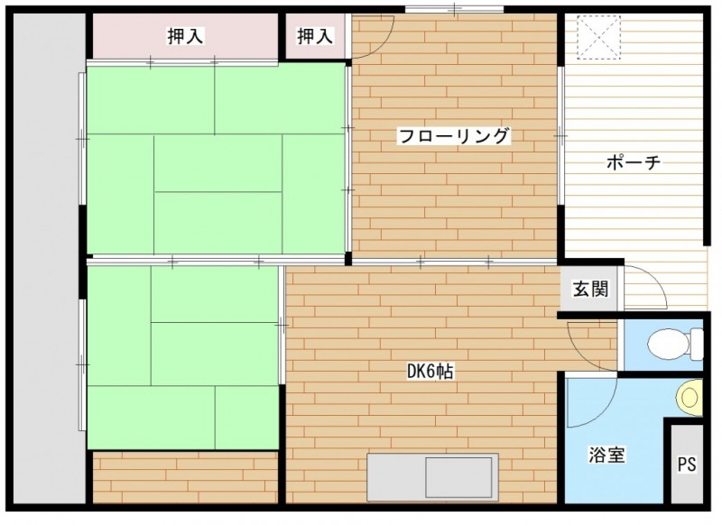 浦本マンション101間取り図202309